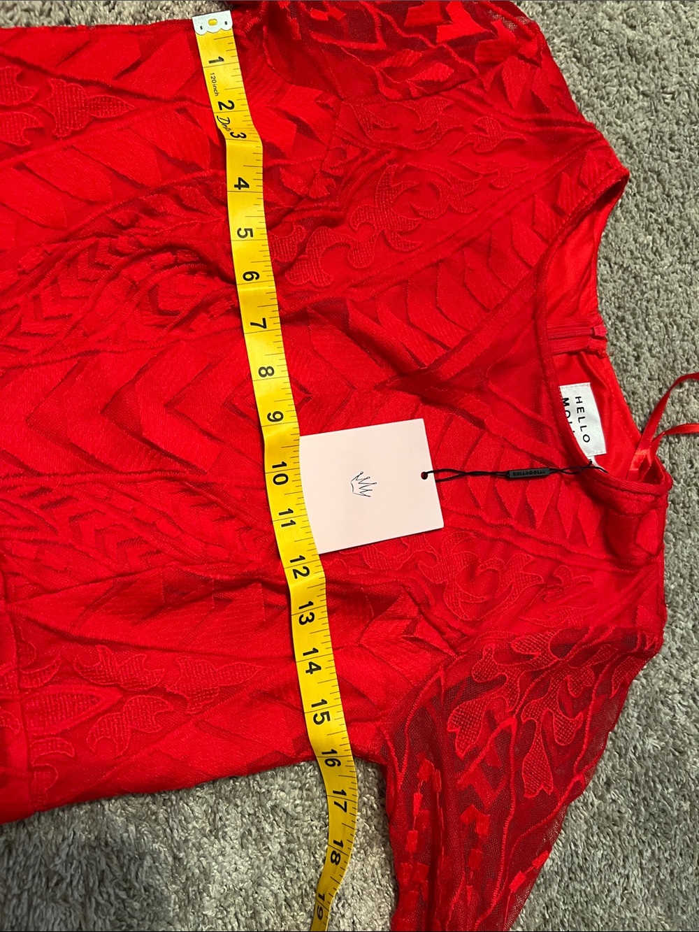 Hello Molly Red Long-Sleeve Lace Mini Dress - Picture 13 of 14